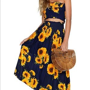 Women’s 2 Piece Crop Top and Skirt Set